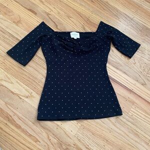 Sezane Caro tee Black Polka Dot Top XS